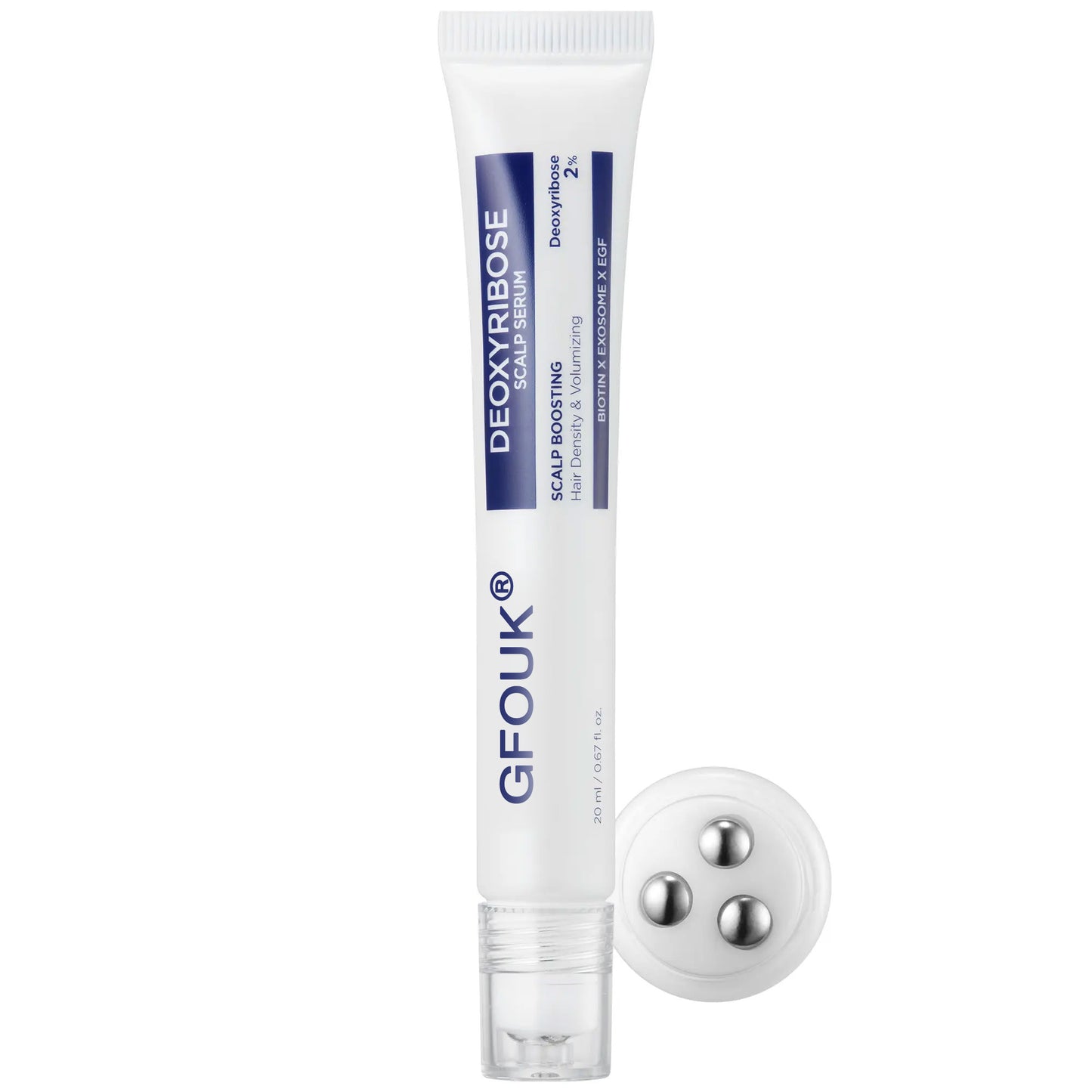 GFOUK® For Fuller-Looking Hair & Scalp Strengthening Roll-On Serum | Deoxyribose, Rosemary, EGF, Caffeine for Fine, Thin Hair | K-Beauty