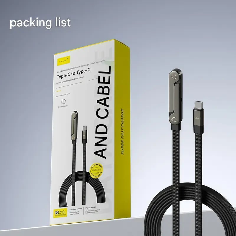 ⚡️240w super fast charging📱Invisible Holder Charger Cable with Stand