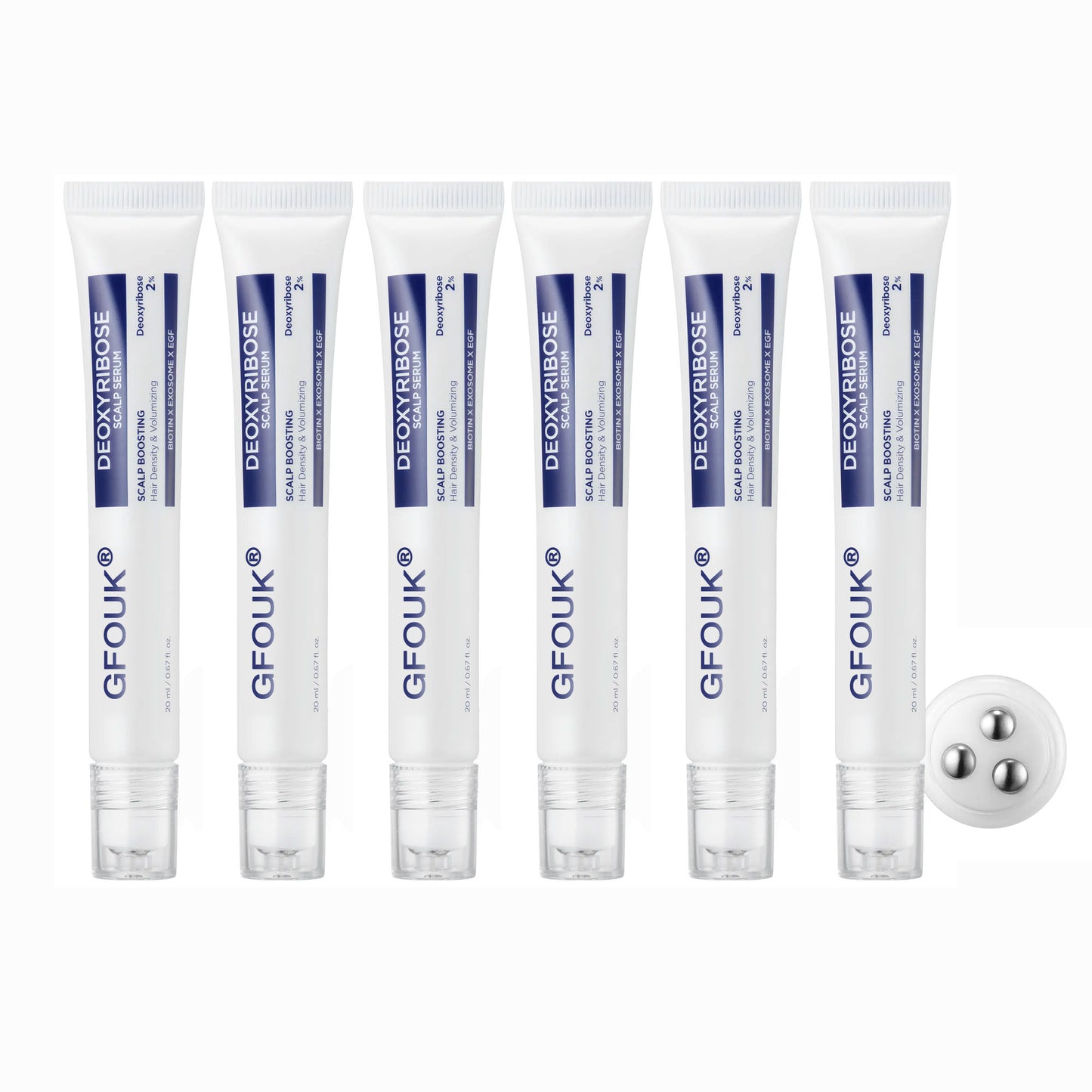 GFOUK® For Fuller-Looking Hair & Scalp Strengthening Roll-On Serum | Deoxyribose, Rosemary, EGF, Caffeine for Fine, Thin Hair | K-Beauty