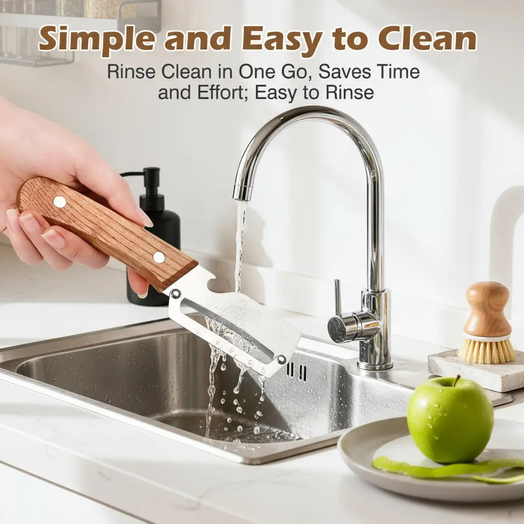 🔥Foodsaver@ Wooden-Handled Stainless Steel Shredder and Peeler (Offer)