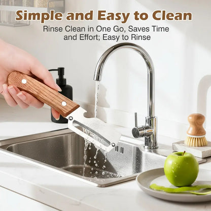 🔥Foodsaver@ Wooden-Handled Stainless Steel Shredder and Peeler (Offer)