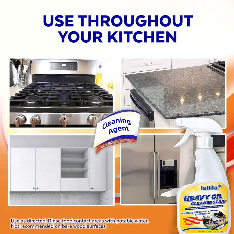 All Purpose Kitchen Heavy Oil Cleaning Agent-Antibacterial Spray for Countertops, Ovens, and Appliances
