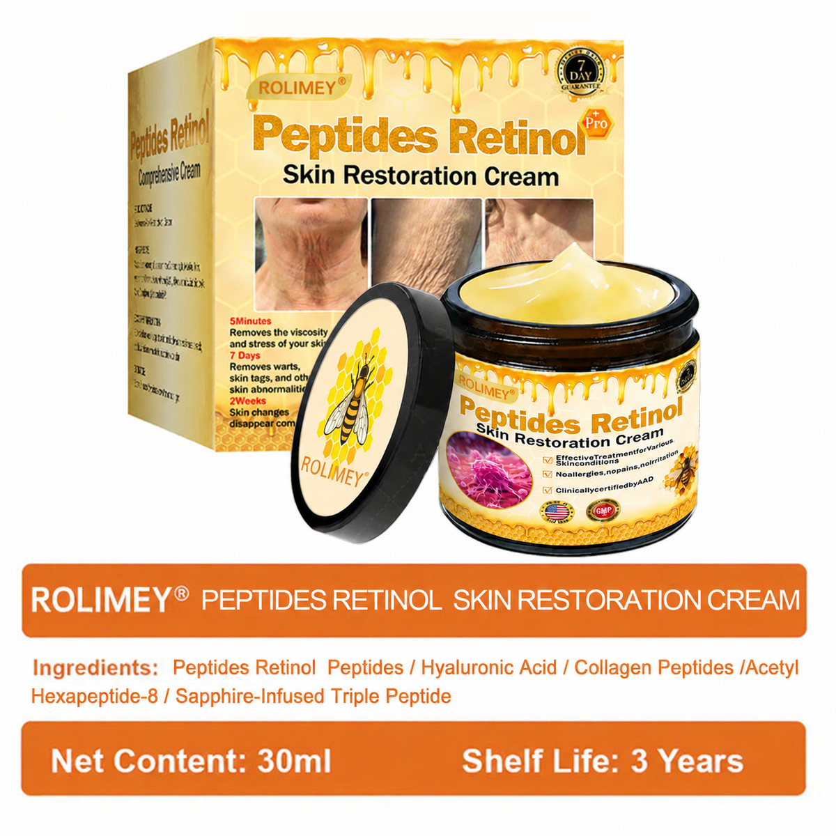 👨‍⚕️💎 Rolimey® Peptides & Vita-A Retinol Pro Comprehensive Cream🔥 —Tightening for Skin Types 🔥